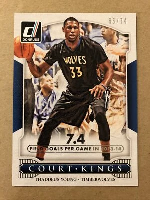 2014-15 Donruss Court Kings Stat Line Season #39 Thaddeus Young 63/74!! Card - Image 1 of 2