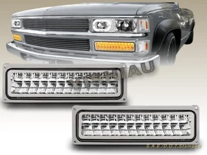 88-98 CHEVY / GMC C10 TAMAÑO COMPLETO CROMO LUCES DE PARACHOQUES LÁMPARAS DE SEÑAL DE ESTACIONAMIENTO - Imagen 1 de 4
