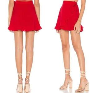 Show Me Your Mumu Skirt Red Wrap Ruffle Trim Small Summer Coquette Valentines - Picture 1 of 9