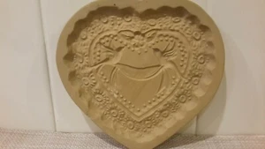Vintage Brown Bag Cookie Art Mold Victorian Heart/Love Doves 1984 Hill Design - Picture 1 of 5