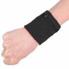 Breathable Wristband Cash Coin Keys Storage Pocket Soft for Running Cycling Blac