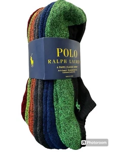 Polo  Ralph Lauren 6 Pack Socks Black/ Asst..NWT.MSRP$24.98 - Picture 1 of 10