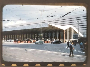 Vtg 1950s 35mm Slide - Roma Termini Transit Station, Rome Italy - Glass Mount - Picture 1 of 2