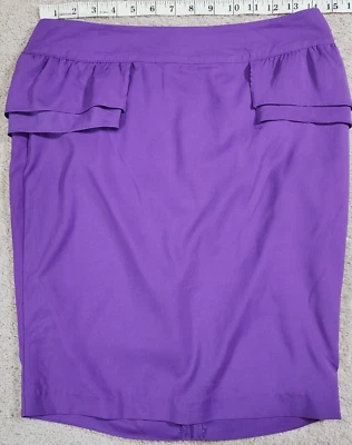 Rampage Lápiz Midi Volantes Carrera Informal Fiesta Falda Mediana Color Púrpura NUEVA Foto 1 de 4