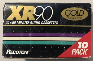 Recoton XR90 Audio Cassette 10-pack box 90 Min Gold Series 1993 READ - Bild 1 von 2