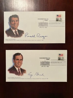 1985 Inauguration Day First Day Cover Set Ronald Reagan & George Bush FDC 1/21 - Image 1 of 2