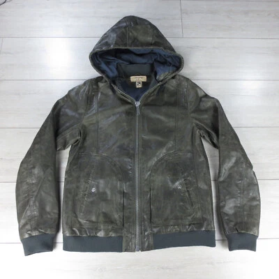 Converse x John Varvatos Lederjacke Kapuze XS Braun - Bild 1 von 4