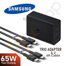 Samsung 65W PD 3.0 Trio Power Adapter EP-T6530 & 2x 6ft 100W USB-C Cable