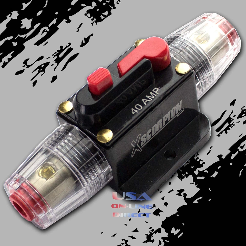 Disyuntor de alimentación en línea dorado grado marino 12 voltios 40 amperios restablecimiento manual audio Foto 1 de 1