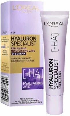 2x L'Oreal Hyaluron Expert Spezialist Straffende Feuchtigkeits Pflege Augen - Bild 1 von 3