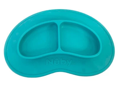 Nuby Silicone Suction Sectioned Plate for Kid Toddler Baby Teal Green Unisex - Image 1 of 2