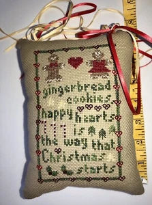 FERTIG GEZÄHLTES X STICHKISSEN ALTMODISCHER WEIHNACHTSSCHMUCK Lebkuchen - Bild 1 von 5