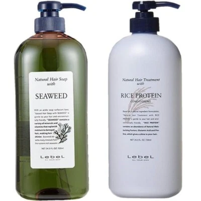 LebeL Jabón Natural para Cabello Algas (Champú) y Proteína de Arroz (Acondicionador) Juego de 720 ml Foto 1 de 2