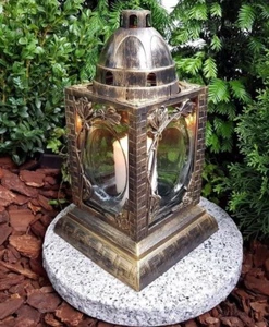 * Grablaterne Grablampe Grableuchte Grablicht Kerze Grabschmuck Neu - Bild 1 von 4