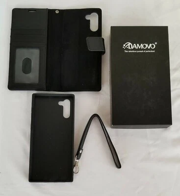Funda tipo billetera de cuero PU para Samsung Galaxy Note 10 cubierta desmontable negra Foto 1 de 2