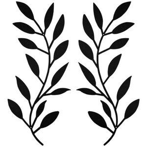 2Pcs Metal Wall Art Decor Modern Style Wrought Iron Tree Branch Leaf·. - Picture 1 of 12