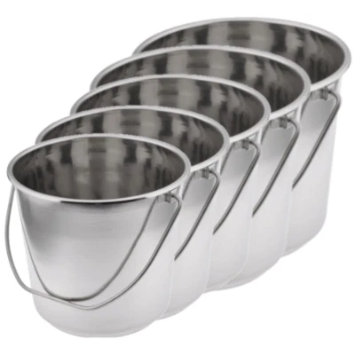 Domotti Edelstahleimer Edelstahl Eimer Industrieeimer Garteneimer Garten 5L-18L - Bild 1 von 2