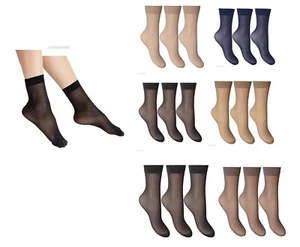 3 pairs Ladies Soft Sheer Ankle High Socks Trouser Pop Socks Anklets Socks - Picture 1 of 12