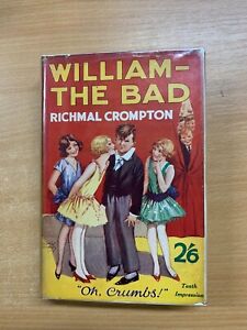 *RARE* 1939 RICHMAL CROMPTON "WILLIAM THE BAD" FICTION HARDBACK BOOK & DJ (P3)