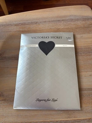 Victoria's Secret Vertical Lustre Opaque Tights - JET BLACK- SZ: MED- READ BELOW - Image 1 of 2