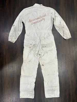 Mono Universitario Aeronáutico Vintage Años 40 Espiga Aviación Envejecido Foto 1 de 4