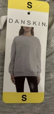 Danskin Mujer Pullover Sudadera Polar Manga Larga Gris Brezo Talla Pequeña Foto 1 de 4