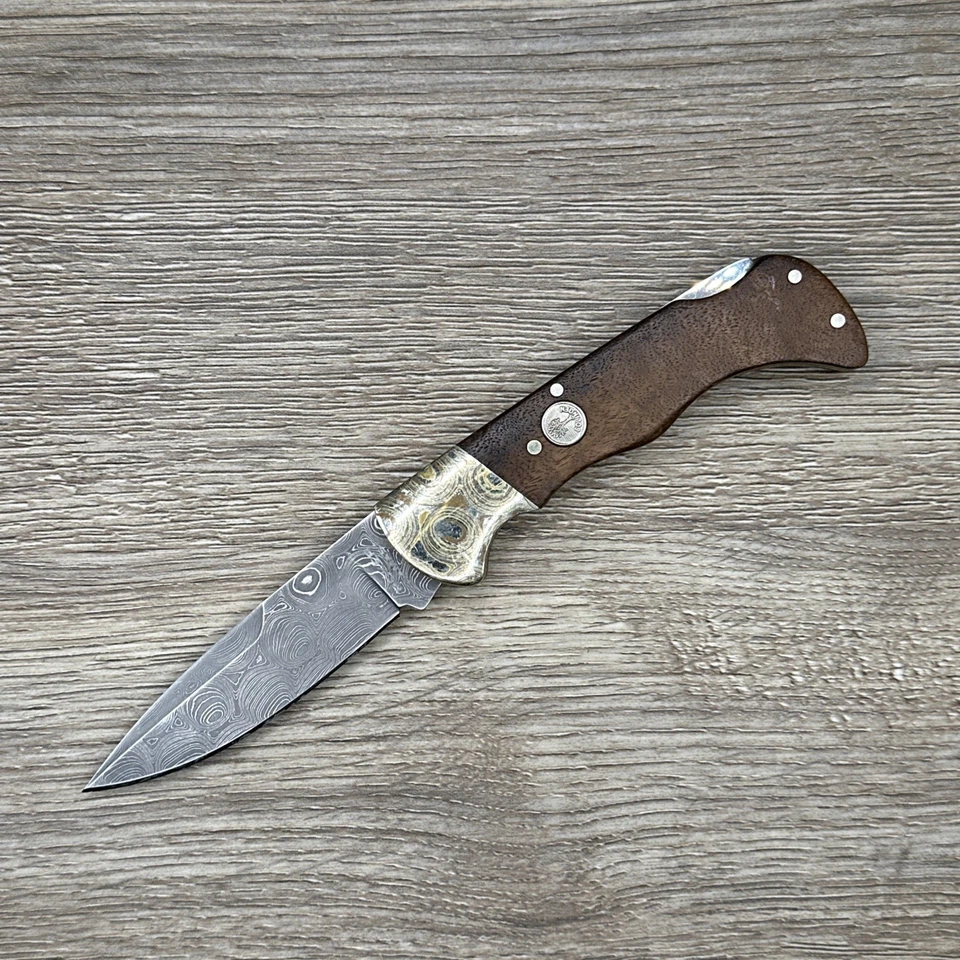 Navaja de bolsillo plegable vintage Boker Damast Alemania Damasco 3" con bloqueo Foto 1 de 4