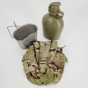 USGI MOLLE II MultiCam 1 QT Canteen Pouch + Stainless Steel Cup + Canteen - Picture 1 of 15