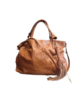 G.I.L.I. Большая сумка-хобо Roma, 100% натуральная кожа, узор страус тиснение - Изображение 1 из 4