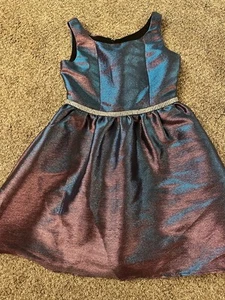 AMY BYER Girl's Dress Party Holiday Christmas COLORSHIFT rhinestones shine sz 8 - Picture 1 of 9