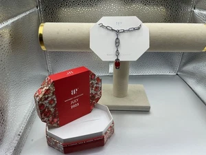 BP JULY BDAY NECKLACE NK13277 "Dazzling Heartfelt Desire" LC Ruby On Hematite - Picture 1 of 3