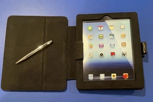 Cross Leder & Nylon iPad-Tablet Halter mit Tech 2 Stylus & Chrom Kugelschreiber - Bild 1 von 4
