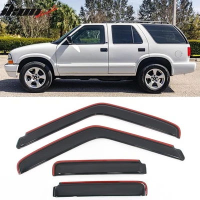Fits 95-05 GMC Jimmy Chevy Blazer 4Dr In-Channel Window Visors Acrylic Deflector - Image 1 of 4