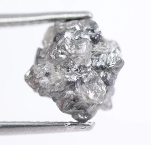 Diamante gris crudo natural de 3,51 quilates diamante áspero sin cortar para trabajo de joyería personalizado - Imagen 1 de 6