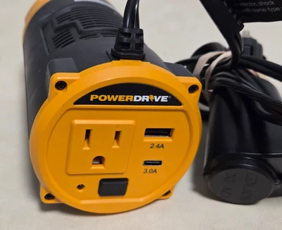 PowerDrive 120W Watt Cup Inverter PWD120C - Sealed Clamshell - No Box  Tested - Image 1 of 2