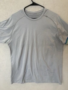 Camiseta Lululemon XL Manga Rayas “Believe In Yourself” MVT Ropa Deportiva Gris - Imagen 1 de 9
