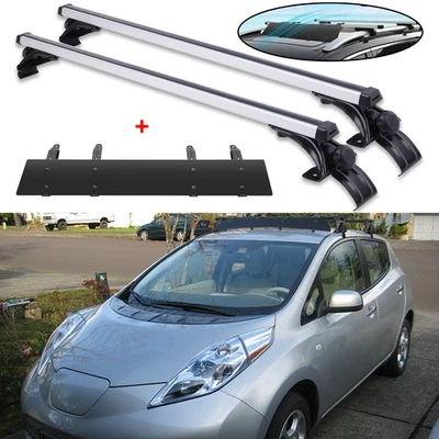 For Nissan Leaf 2011-2025 48" Roof Rack Cross Bars Cargo Carrier + Wind Fairing - Image 1 of 4