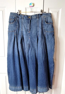 Falda vaquera suave envolvente para mujer 1X Y2K años 90 ombre plisada maxi occidental Foto 1 de 4