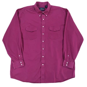 Lucchese Classics Button Down Shirt XL, Long Sleeve, Wine Purple, Cotton Western - Picture 1 of 11