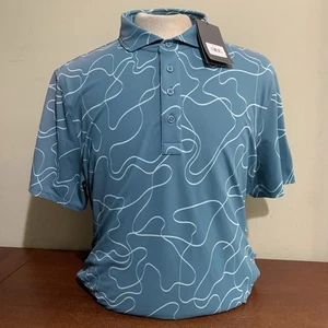 G/Fore G4 Herren XL Pencil TecH Monsoon Golf Polo Shirt Neu mit Etikett Schläger Logo Makel - Bild 1 von 10