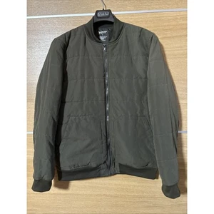 Arizona Jeans Microfiber Quilted Olive Green Jacket - Men’s Sz L - slash pockets - Picture 1 of 4