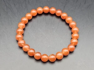 Rare Natural Red Rabbit Hair Quartz Crystal Beads Bracelet 7.2mm - Picture 1 of 8