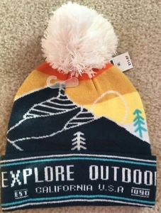 Explore Outdoor California National Park Knit Beanie Cap Winter Hat w/ Pom NEW - Picture 1 of 1