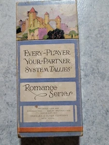 1927 Art Deco Bridge Tally Set-24 ROMANCE SERIES Orig Box Charles Clark Co. - Picture 1 of 14