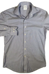 BROOKS BROTHERS Regent SHIRT, Herren 15 x 4/5, blau weiß gestreift bügelfrei - Bild 1 von 3