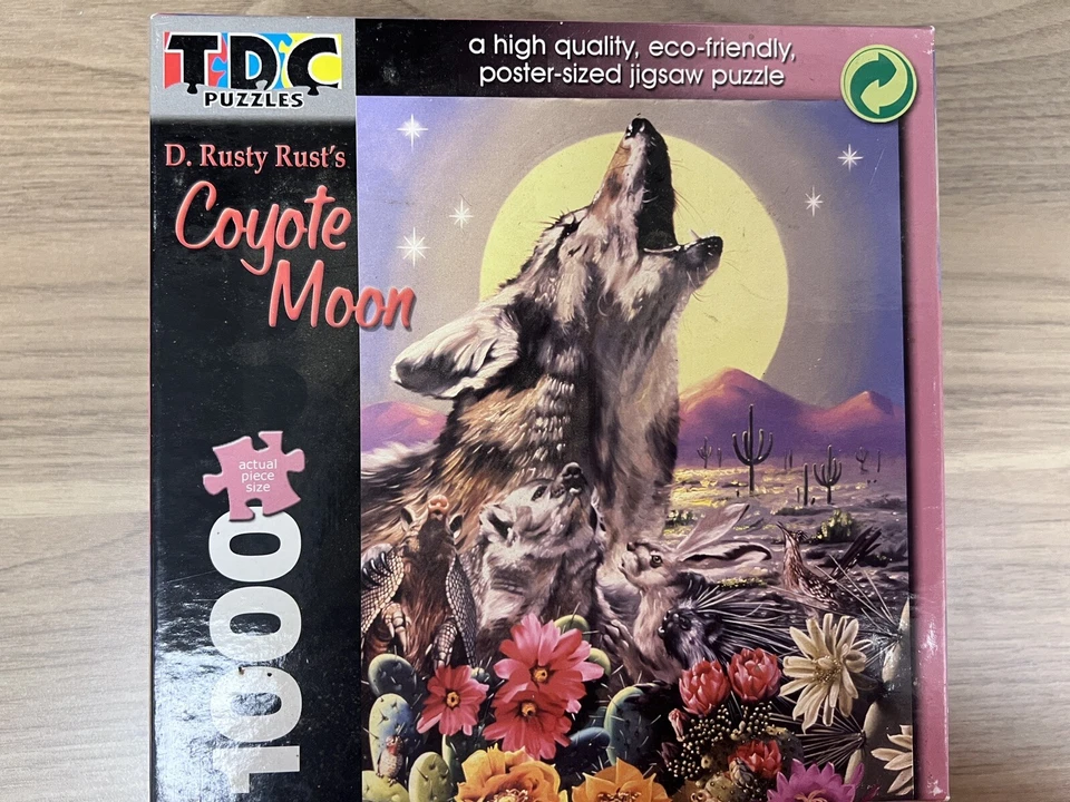 TDC Puzzle D. Rusty Rust's Coyote Moon 1000 pieces 19x26 All Pieces - Image 1 of 4