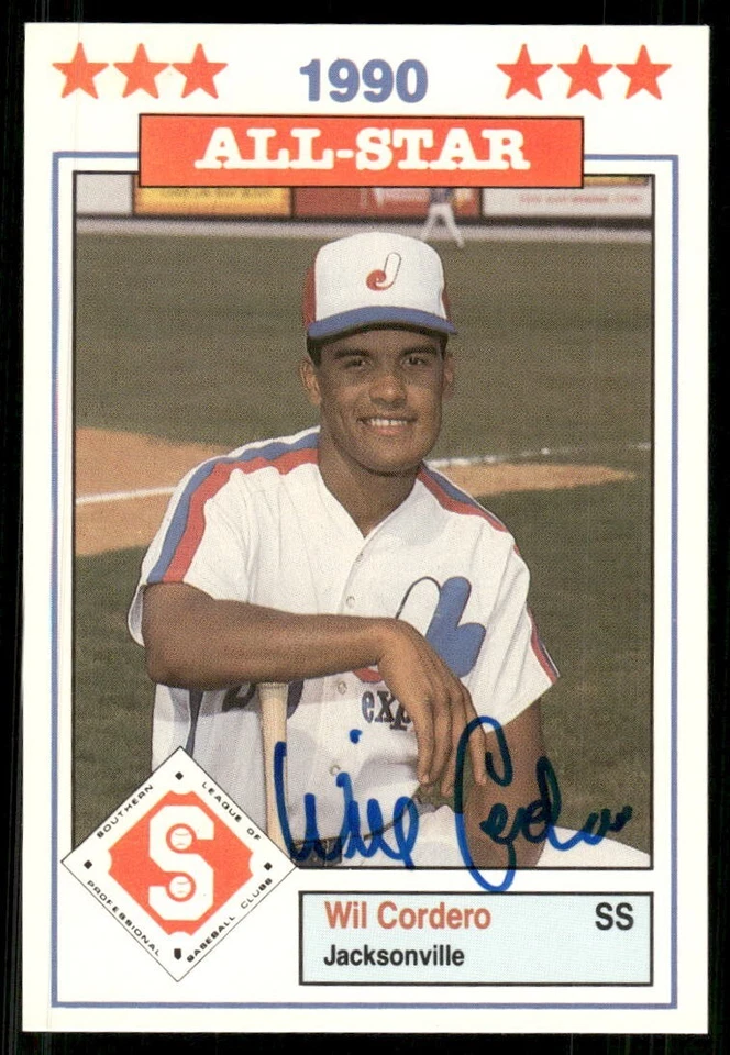 1990 Jacksonville Expos WIL CORDERO Signed Card autograph auto - Image 1 of 1
