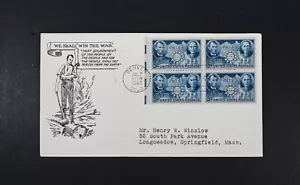 July 7 1942 USA FDC Scott # 906 Stamp Unlisted Cachet VF Cover WWII China - Picture 1 of 2