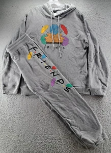 Friends TV Show Felpa con Cappuccio e Joggers in Pile Set Adulto XL Grigio Divano Ombrello Nuovo con etichette - Foto 1 di 18