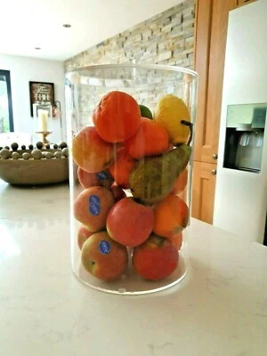 Cylinder Clear Acrylic Container Display Perspex® Shop Tray Holder Optional Lid - Image 1 of 4